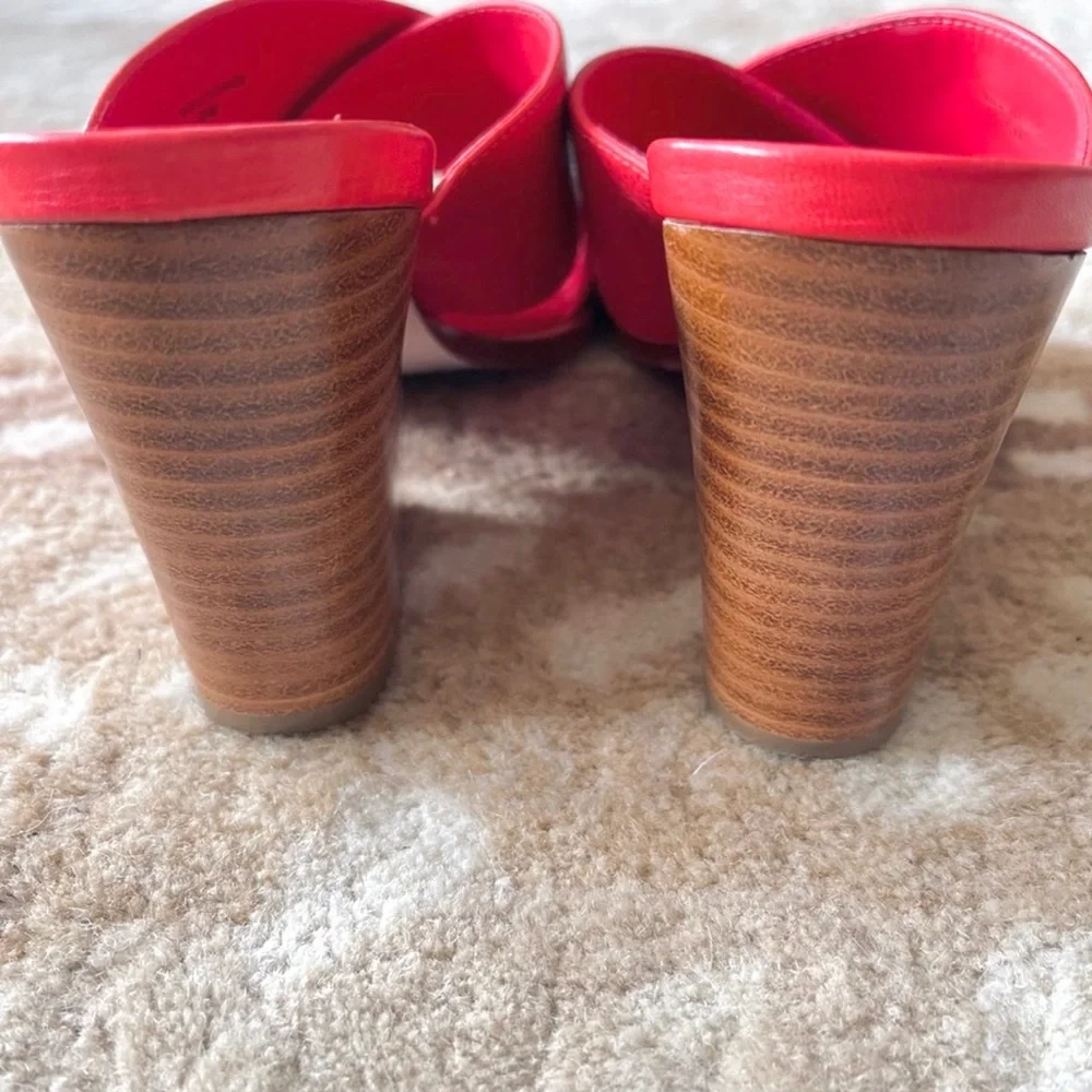 Kate Spade New York Felda Red Leather Mule Wrap Sandals Size 9m - Picture 7 of 13